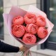 Букет 7 коралловых пионов