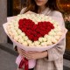 Букет 101 роза Кения в виде сердца