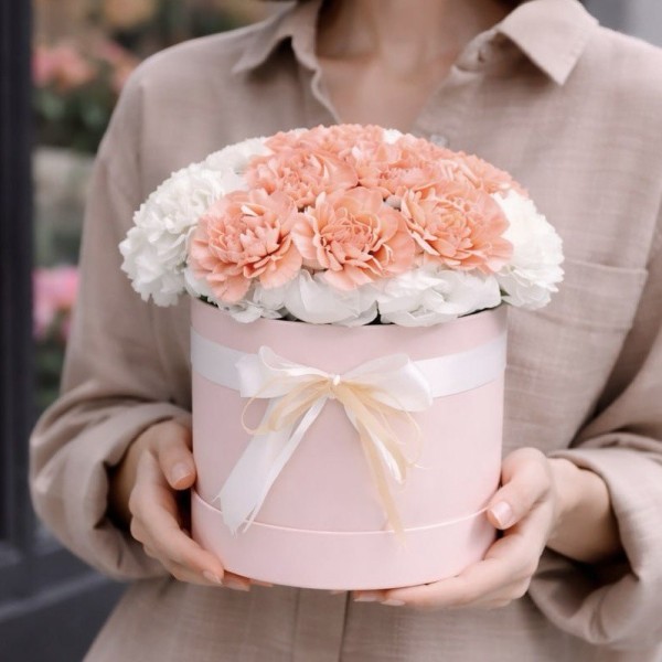 11 гвоздик микс в коробке