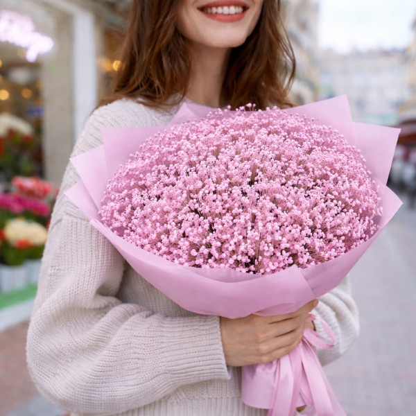 11 розовых гипсофил