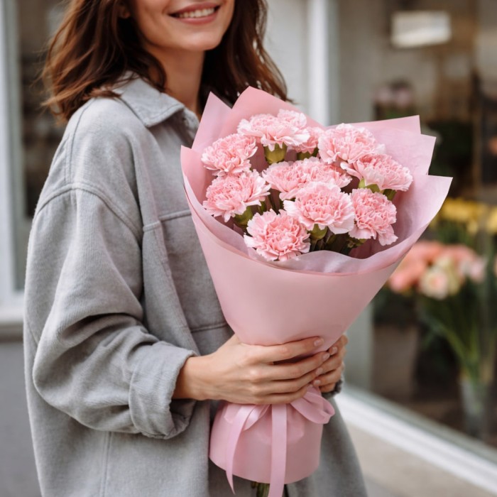 Букет 11 розовых гвоздик