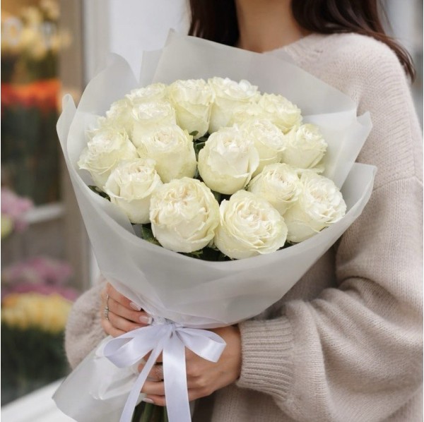 Букет 15 голландских роз 50 см