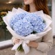 Букет 3 голубые гортензии
