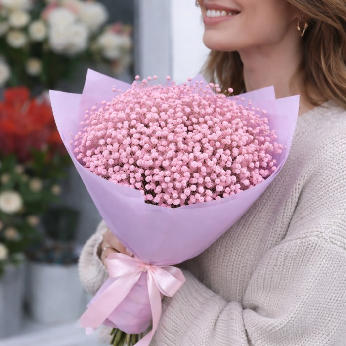 Букет 3 нежно-розовые гипсофилы