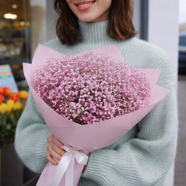 7 розовых гипсофил