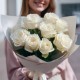 Букет 9 белых роз 50 см