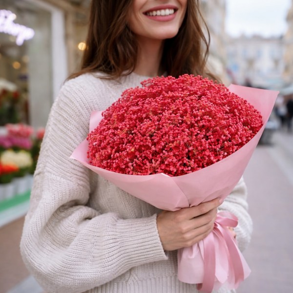 9 красных гипсофил