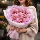Букет 9 розовых орхидей