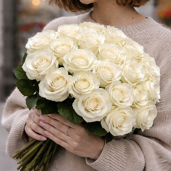 1 белая голландская роза