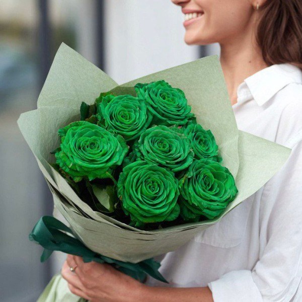 7 зеленых роз